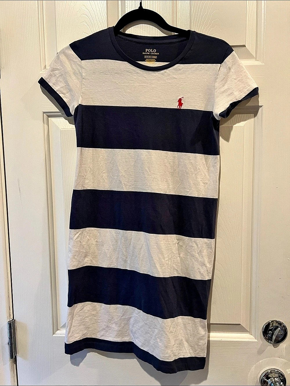 Polo Ralph Lauren Striped Mini Dress in Blue & White Size Small